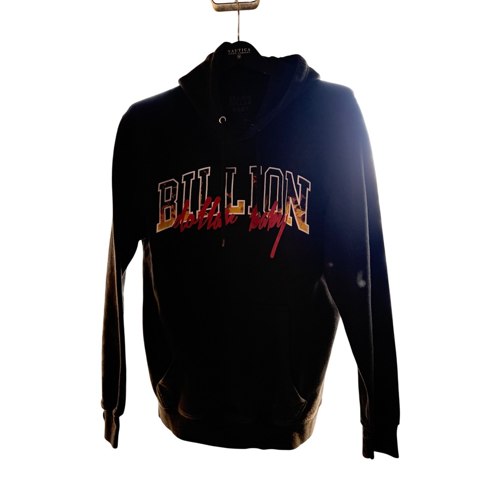 Billion‎ Dollar Baby Mens Black Graphic Pullover Hoodie Sweatshirt Medium
